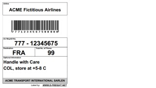 Single Air Cargo Label